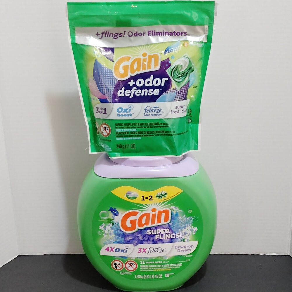 Gain Super Flings Laundry Detergent / Gain Odor + Defense